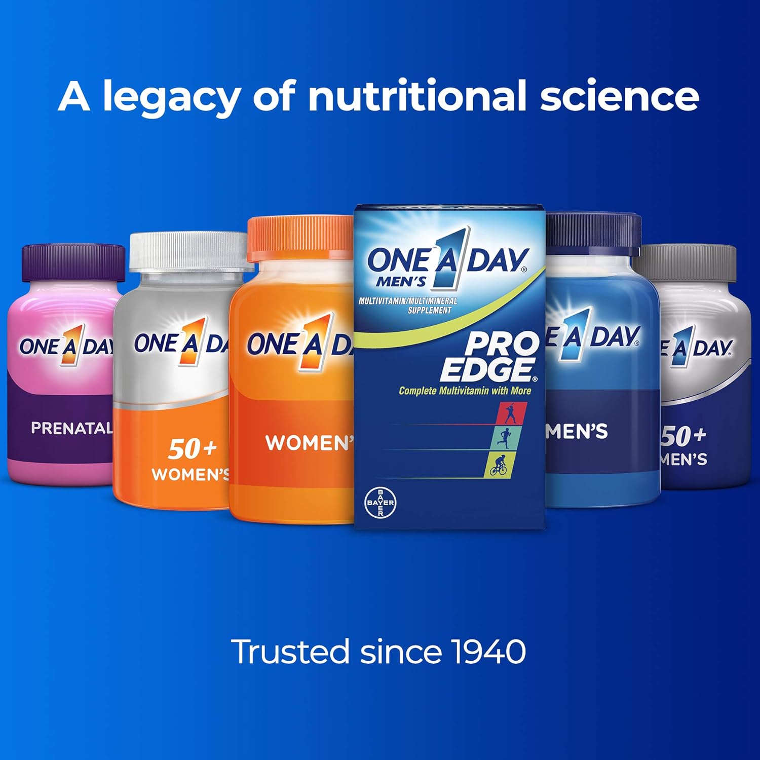 Men's Pro Edge Multivitamin with Vitamins A, C, E, B-Vitamins, D, and Magnesium for Energy and Muscle Support, 150 Count