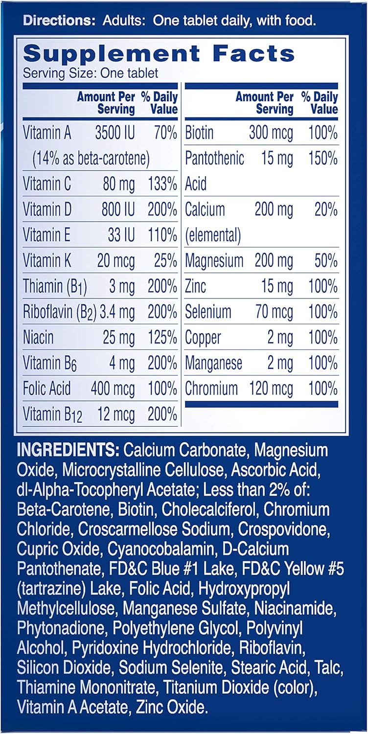 Men's Pro Edge Multivitamin with Vitamins A, C, E, B-Vitamins, D, and Magnesium for Energy and Muscle Support, 150 Count