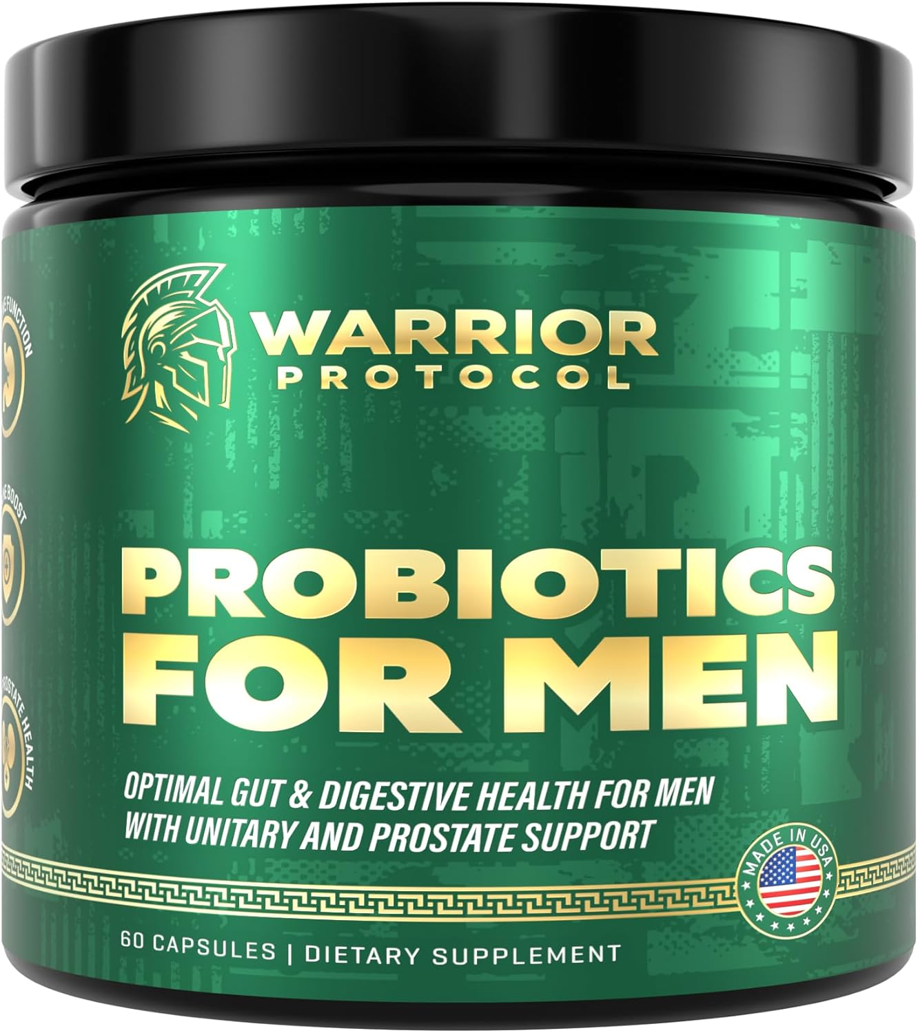 Men's Probiotic Supplement with Prebiotics for Digestive, Gut, and Immune Health - 60 Capsules, Gluten & Soy Free, Prostate Support