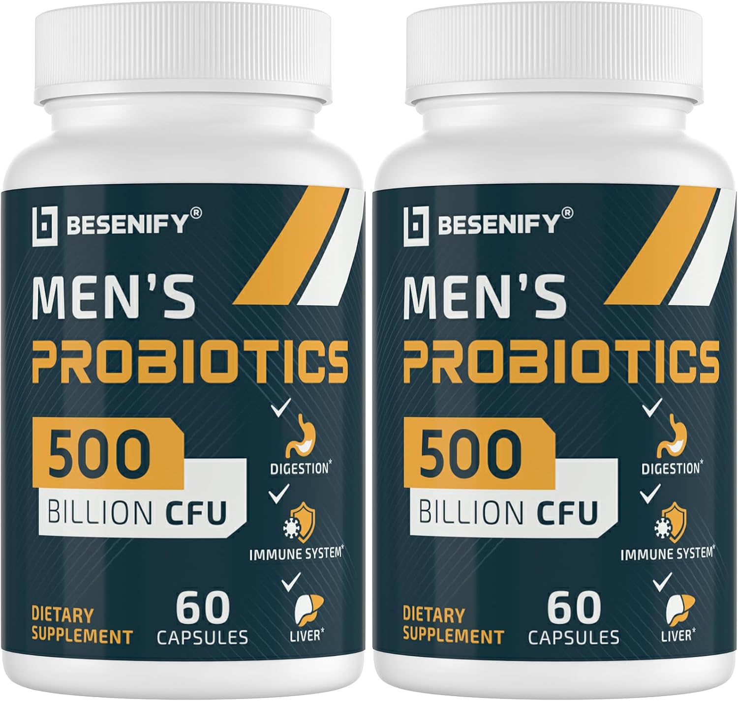Men's Probiotic with 500 Billion CFUs, 12 Strains, Turmeric, Cranberry, Goji - 60 Day Supply for Digestive and Immune Health