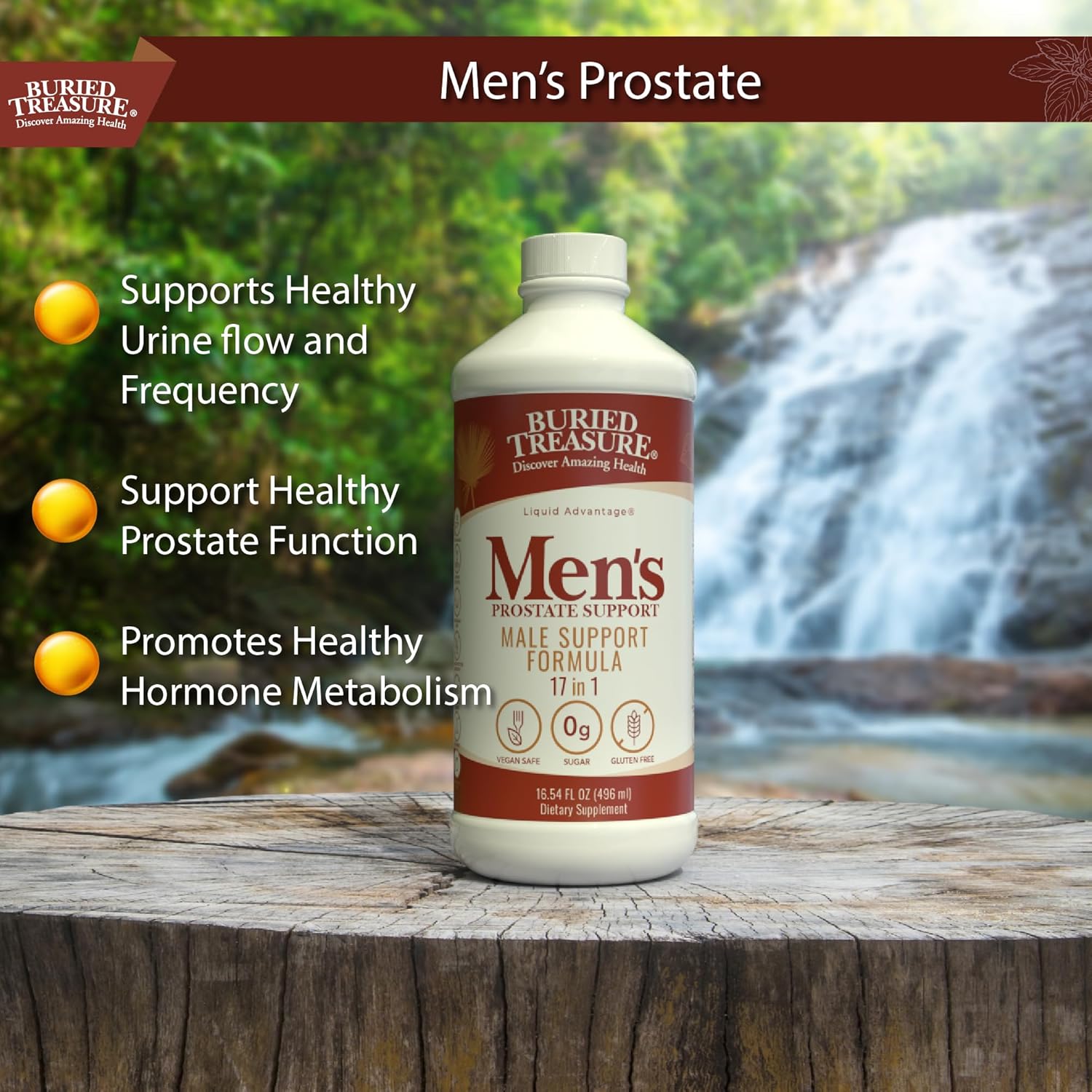 Men's Prostate Complete Herbal Supplement with Saw Palmetto & Pygeum Bark - Supports Urinary Health - 16 oz Bottle