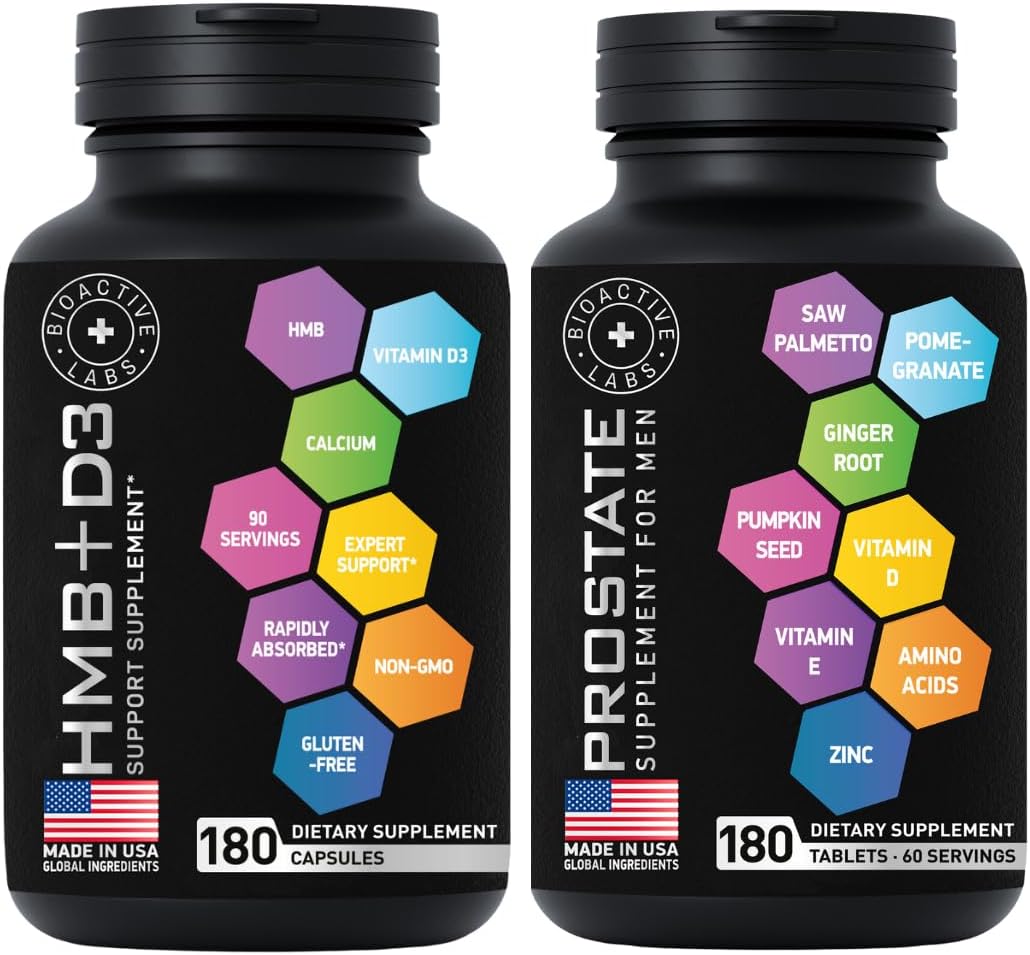 Men's Prostate Health Bundle with BIOACTIVE LABS Advanced HMB and Vitamin D3 Supplements