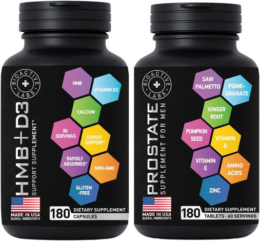 Men's Prostate Health Bundle with BIOACTIVE LABS Advanced HMB and Vitamin D3 Supplements