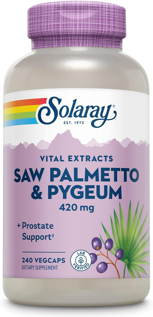 Men's Prostate Health Supplement with Saw Palmetto, Pygeum, Zinc, Vitamin B6, Pumpkin Seed, Amino Acids - 240 VegCaps - Supports Prostate Health and Beta Sitosterol - 60 Servings