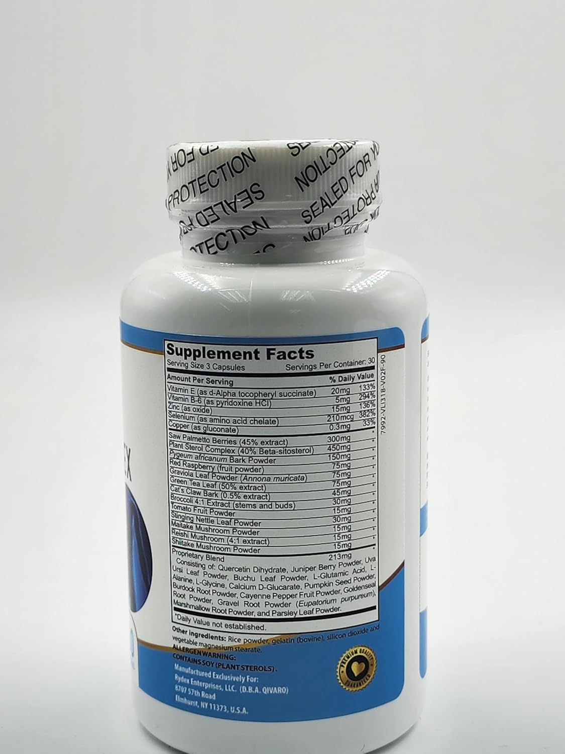 Men's Prostate Health Supplement with Saw Palmetto, Stinging Nettle, Selenium, Pygeum & Zinc - Herbal Complex - Non-GMO - Gluten Free - 90 Capsules