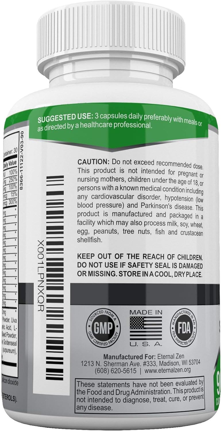 Men's Prostate Health Support Supplements with Saw Palmetto, Stinging Nettle, Pygeum, Beta-sitosterol, Reishi, Shiitake - 90 Capsules