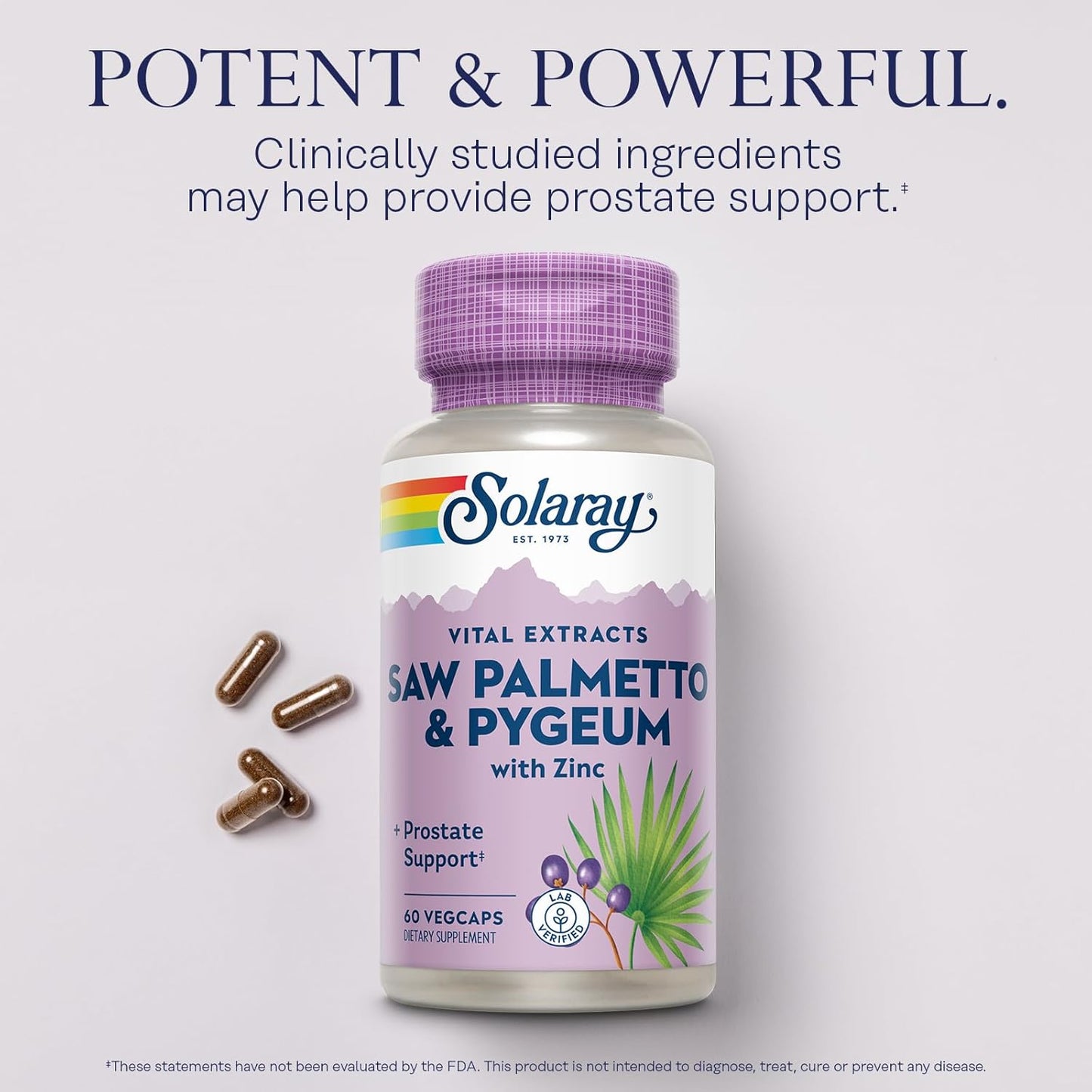 Men's Prostate Support Supplement with Saw Palmetto, Pygeum Bark, Zinc, Vitamin B6, Pumpkin Seed, Amino Acids - 60 VegCaps - Prostate Health Formula with Beta Sitosterol