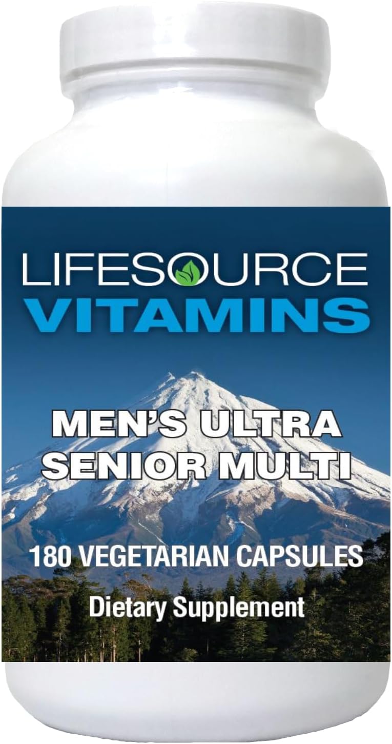 Men's Senior Multi - Vegetarian Complete Multi for Men Over 50 - 180 Capsules - 60 Day Supply by LifeSource Vitamins