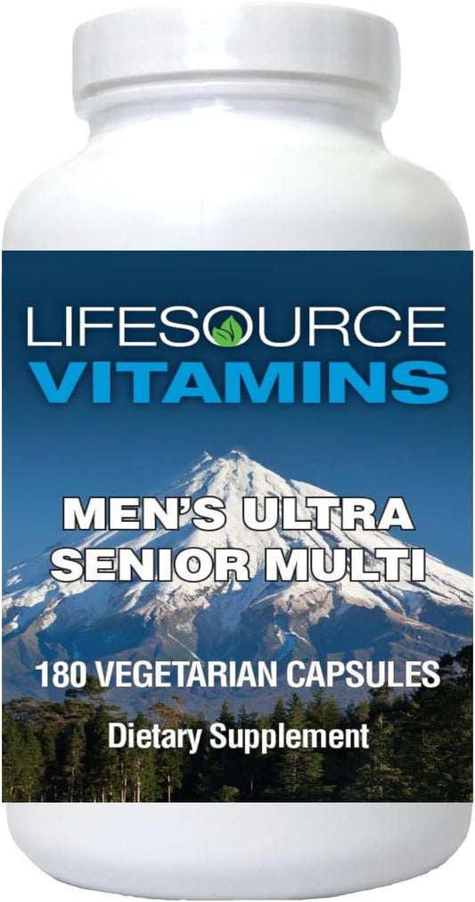 Men's Senior Multi - Vegetarian Complete Multi for Men Over 50 - 180 Capsules - 60 Day Supply by LifeSource Vitamins