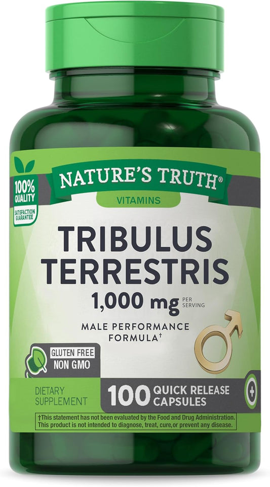 Men's Tribulus Terrestris Capsules | 1000mg | Natural Non-GMO Gluten Free Supplement by Nature's Truth