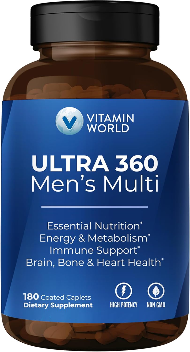 Men's Ultra 360 Multivitamin with Herbs & Antioxidants for Energy & Performance - 180 Caplets