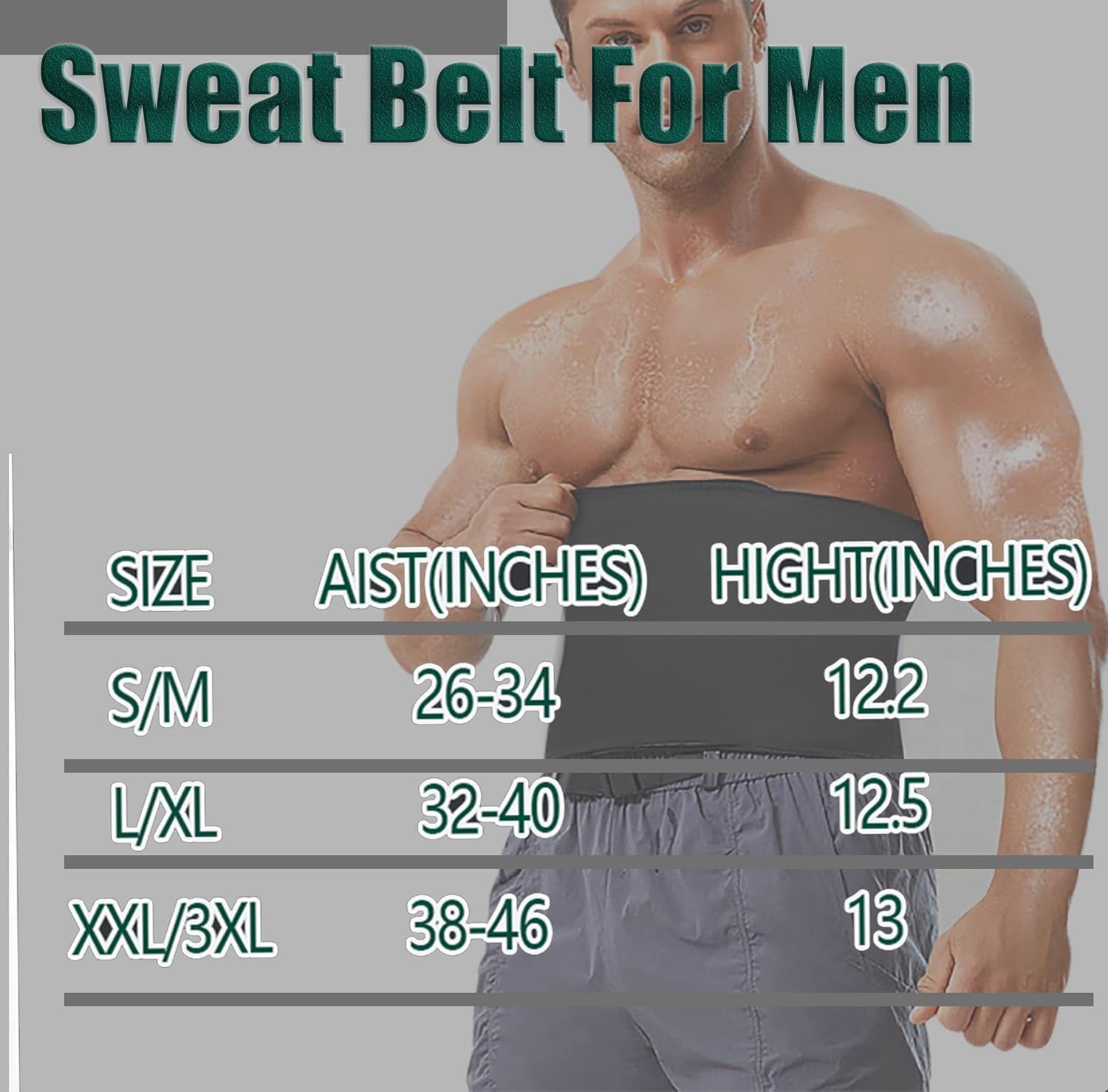 Men's Waist Trainer Sweat Belt for Lower Belly Fat - Sauna Slimming Band for Workout Suit by BODYSUNER