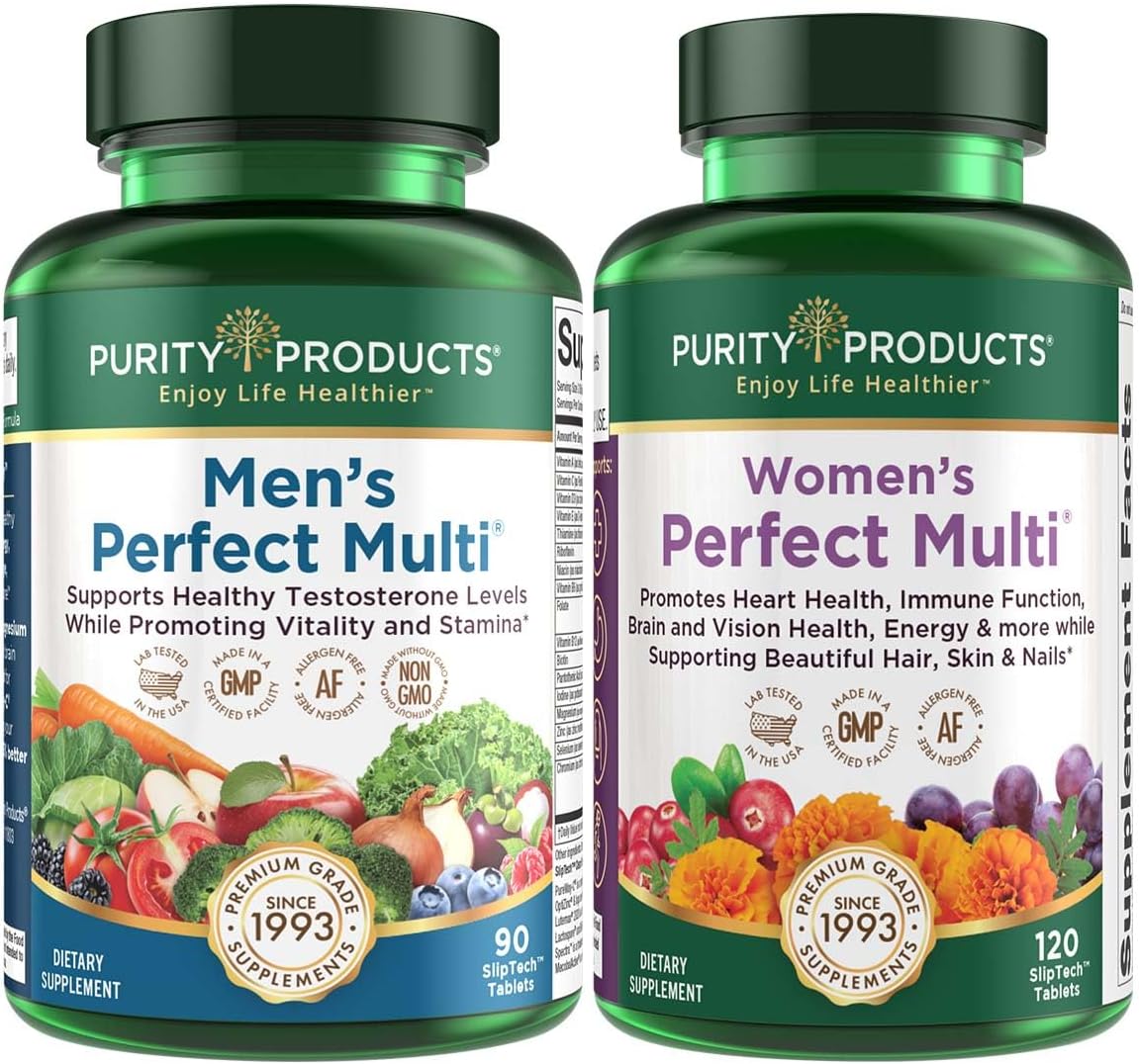 Men's & Women's Perfect Multi Bundle by Purity Products - Supports Vitality, Energy, Urinary Tract Health, Immunity, Hair Skin Nails & More