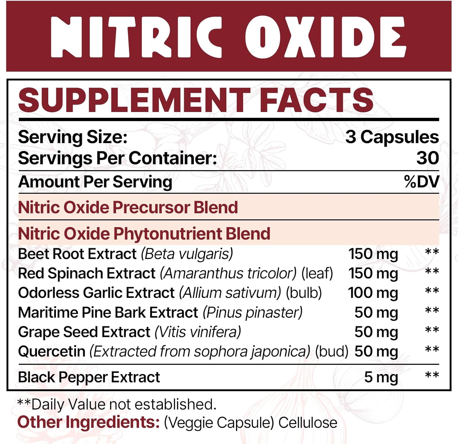 Men's Zdoroviye Nitric Oxide Supplement - 90 Capsules, Nitric Oxide Precursor & Phytonutrients Formula