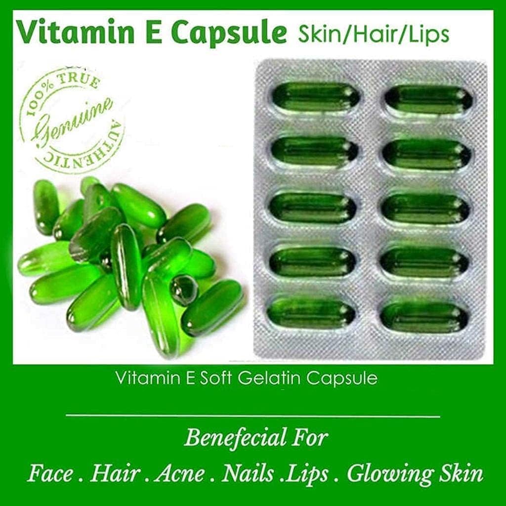 Merck 50 Evion Capsules 400mg for Glowing Skin, Strong Hair, Acne, Nails - Vitamin E Supplement