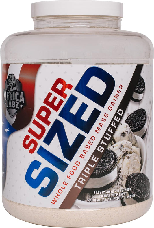 Merica Labz Whole Food Mass Gainer | 46g Protein | Digestive Enzymes | 5 lbs (Triple Stuffed)
