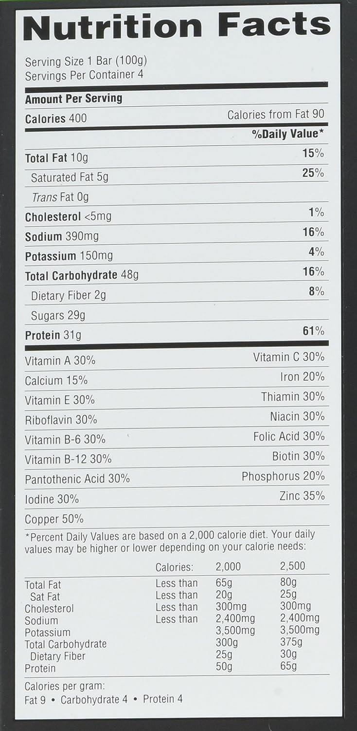 MET-Rx Big 100 Protein Bar - Meal Replacement with 30G Protein - Gluten Free - Crispy Apple Pie Flavor - 8 Bars, 3.52 oz. each