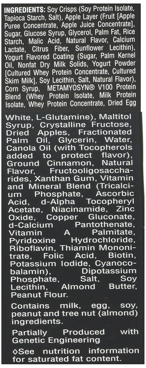 MET-Rx Big 100 Protein Bar - Meal Replacement with 30G Protein - Gluten Free - Crispy Apple Pie Flavor - 8 Bars, 3.52 oz. each