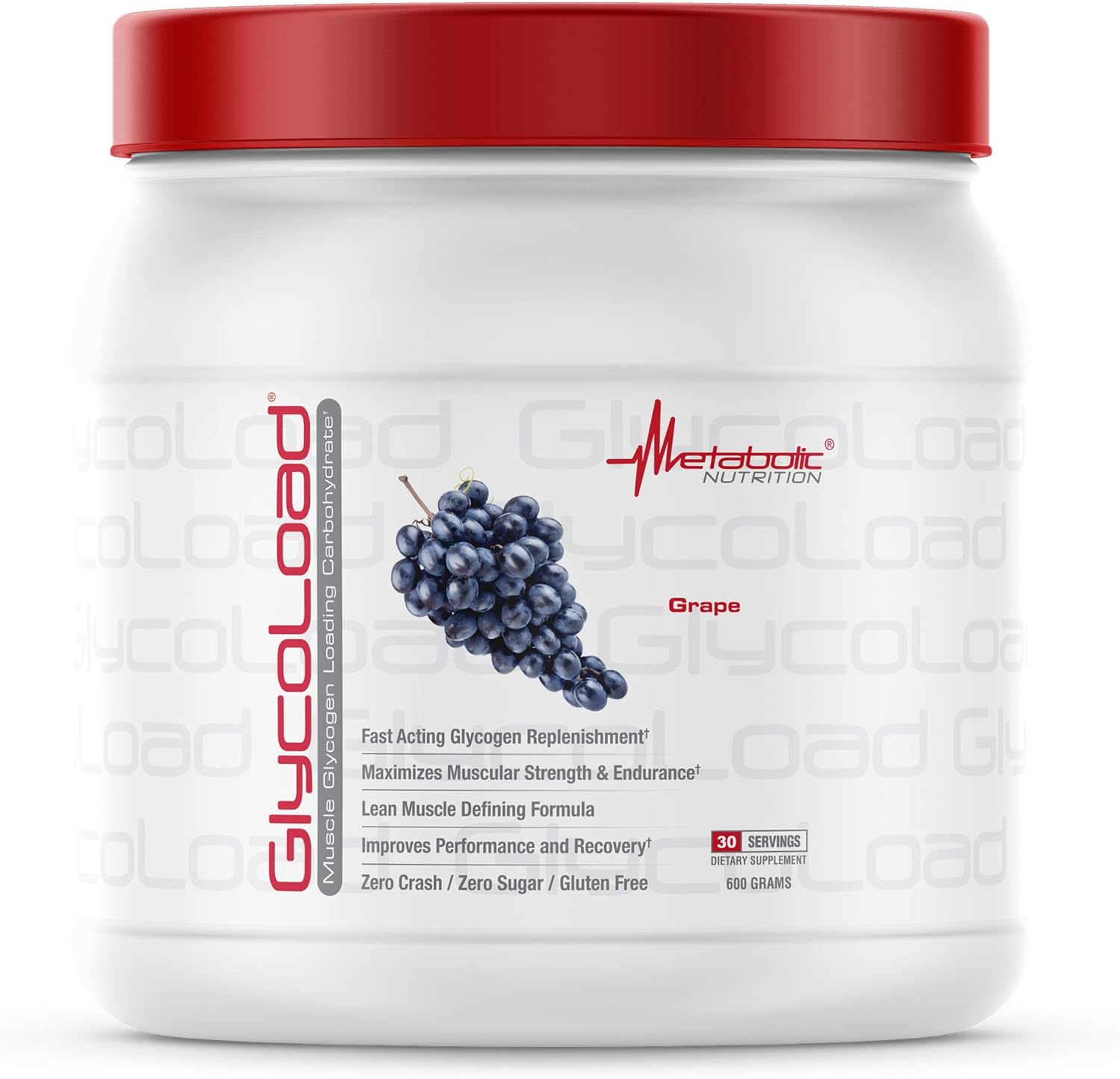 Metabolic Nutrition Glycoload Grape Carbohydrate Powder for Muscle Glycogen Loading - Pre, Intra, Post Workout Supplement - 600gm