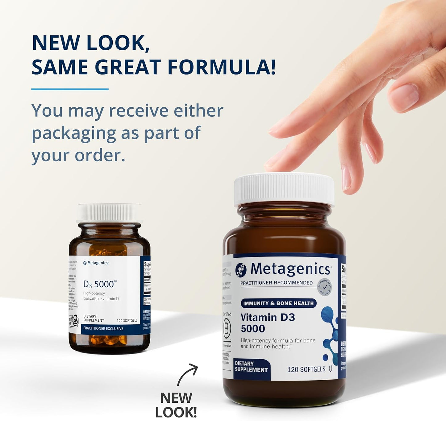Metagenics Bone Builder Extra Strength and D3 5000 Bundle - Supports Bone Health, Immune System, and Heart Health - 180 Tablets + 20 Softgels