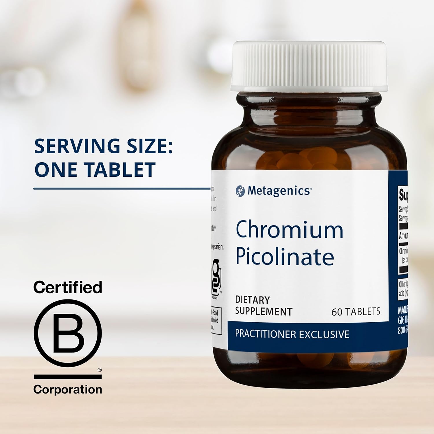 Metagenics Chromium Picolinate Supplement - Supports Metabolism with Bioavailable Chromium - Non-GMO, Vegetarian, Gluten-Free - 60 Capsules