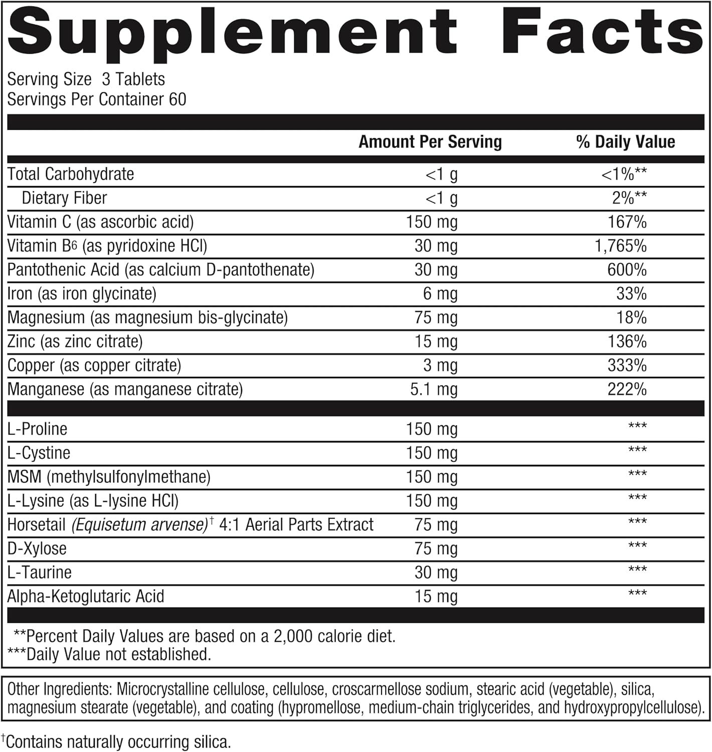 Metagenics Collagenics Supplement for Connective Tissue & Collagen - 180 Tablets