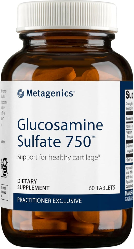 Metagenics Glucosamine Sulfate 750 Tablets - Joint Health and Mobility Support with Vitamin C - Non-GMO and Gluten-Free - 60 Count