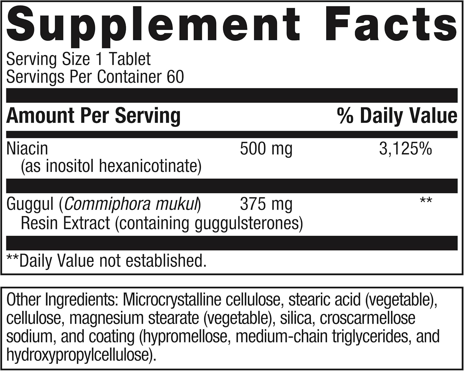 Metagenics Lipotain Tablets - Non-Flush Niacin & Guggul Extract - Support Healthy Blood Lipids - Inositol Hexanicotinate Supplements - 60 Tablets