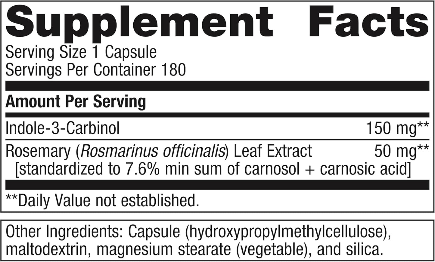 Metagenics Meta Indole-3-Carbinol Capsules - 150g - Promotes Hormone Balance and Metabolism - Vegetarian and Gluten-Free - 180 Count