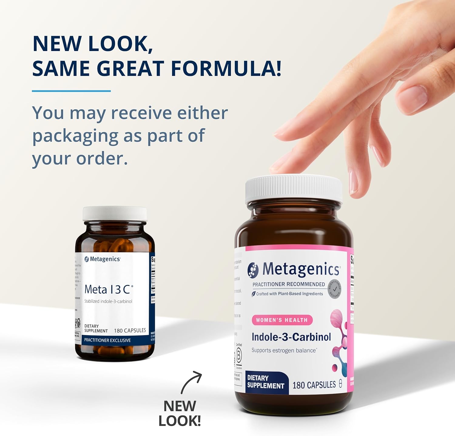 Metagenics Meta Indole-3-Carbinol Capsules - 150g - Promotes Hormone Balance and Metabolism - Vegetarian and Gluten-Free - 180 Count