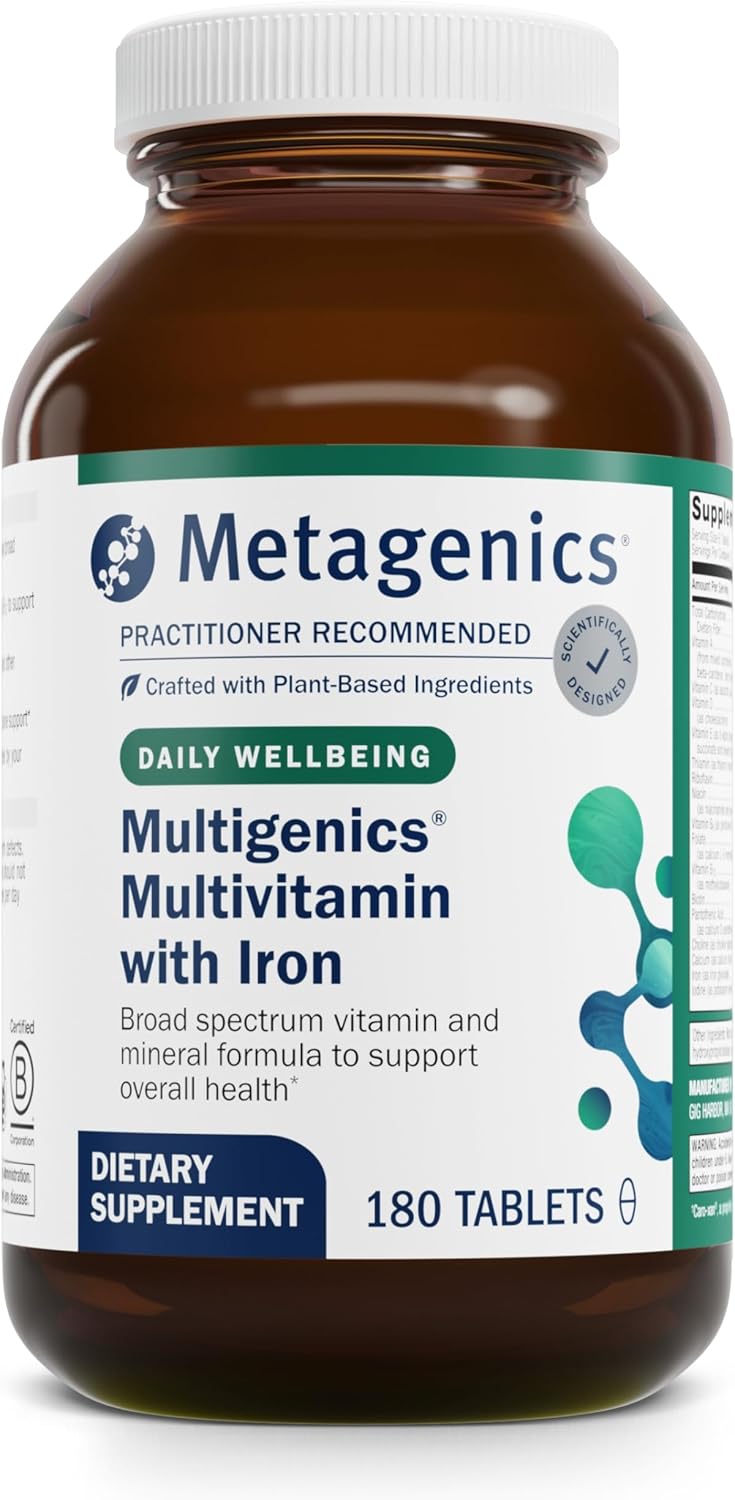 Metagenics Multigenics Fast-Release Multivitamin & Multimineral Tablets for Bone Health & Antioxidant Support - Non-GMO & Gluten Free - 180 Tablets