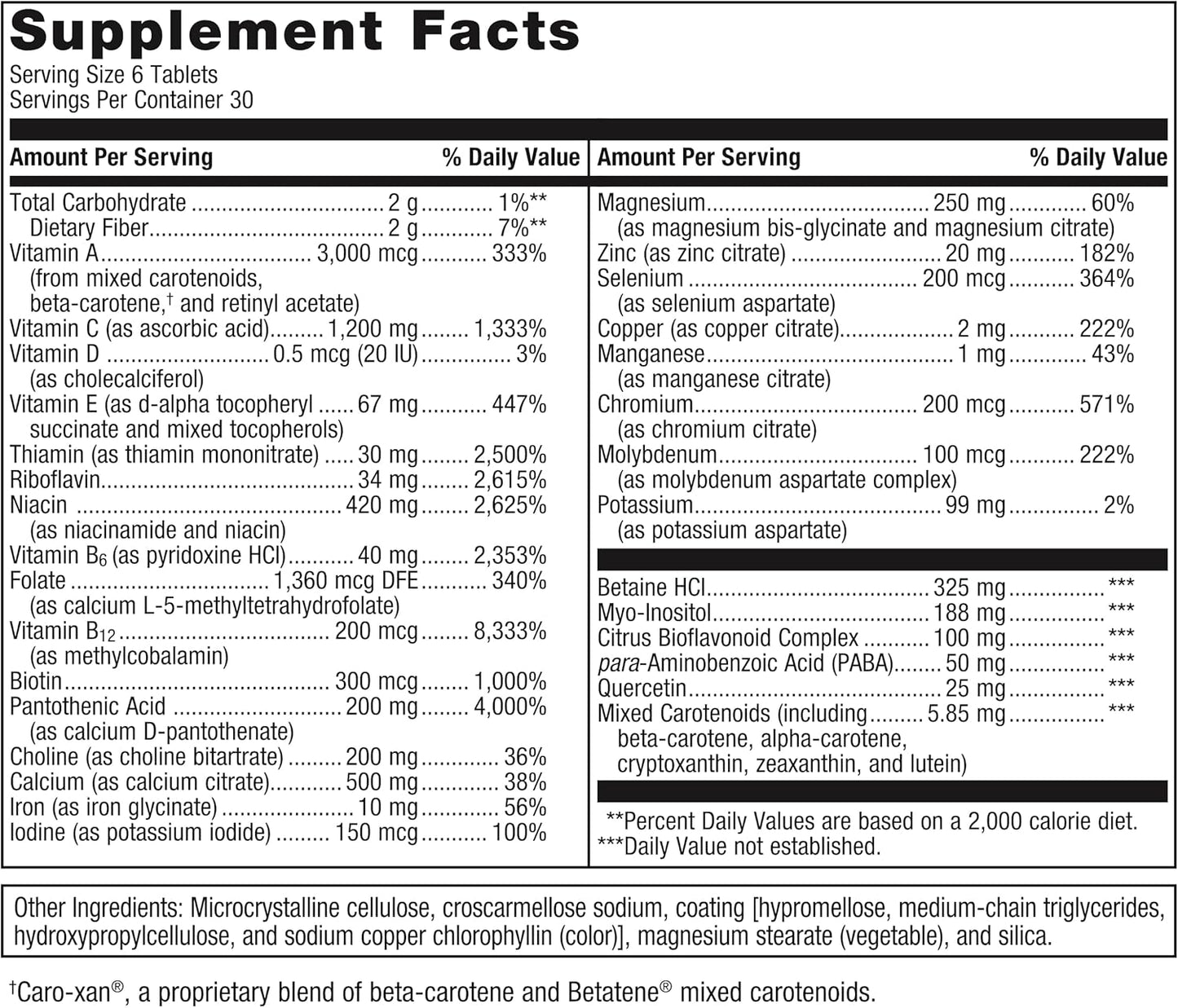 Metagenics Multigenics Fast-Release Multivitamin & Multimineral Tablets for Bone Health & Antioxidant Support - Non-GMO & Gluten Free - 180 Tablets