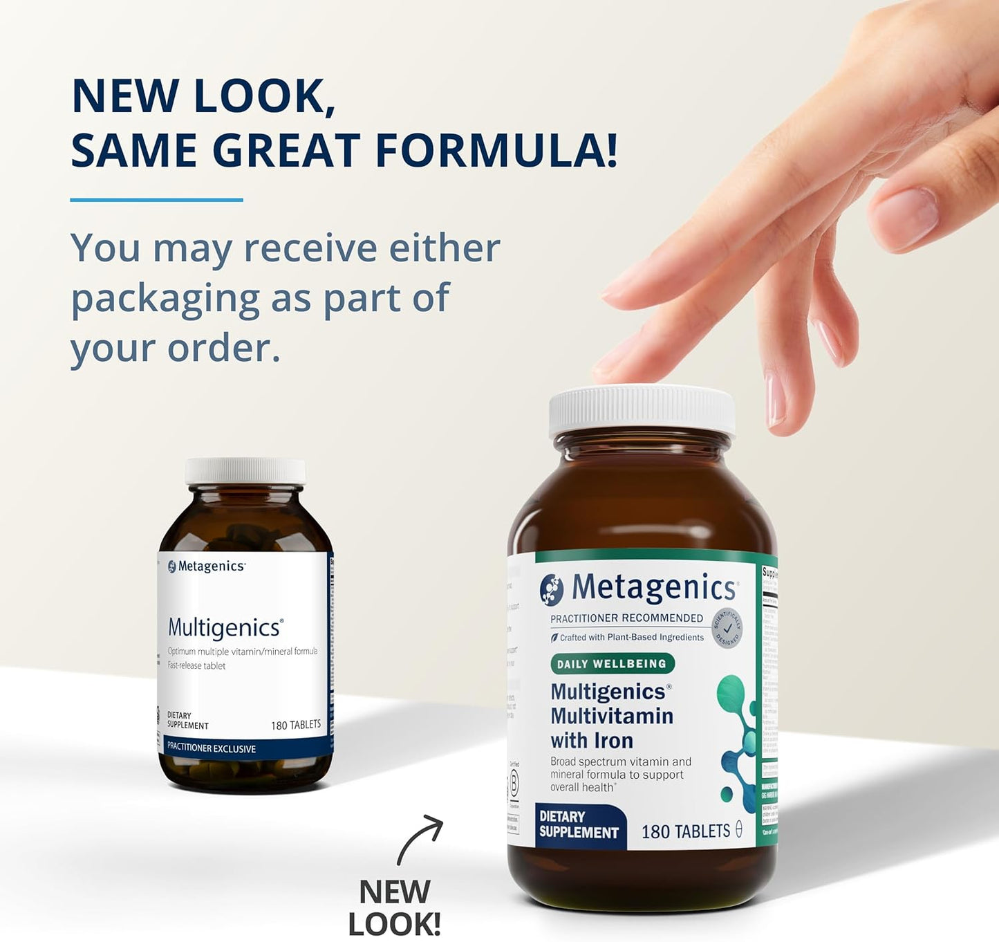 Metagenics Multigenics Fast-Release Multivitamin & Multimineral Tablets for Bone Health & Antioxidant Support - Non-GMO & Gluten Free - 180 Tablets