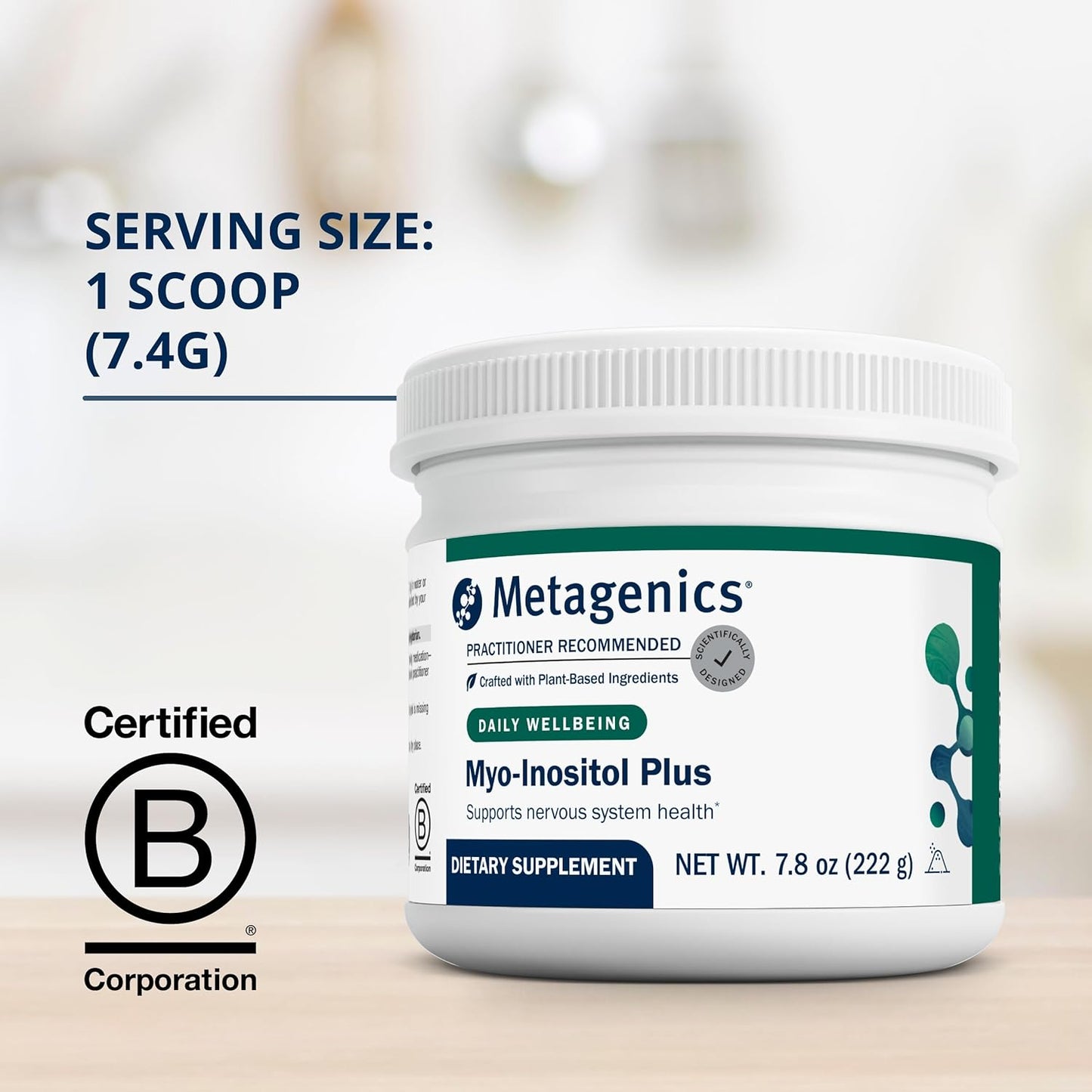 Metagenics Myo-Inositol Plus Magnesium Supplement for Neuro Health - Supports Nervous System & Brain Function - 7.8 Oz