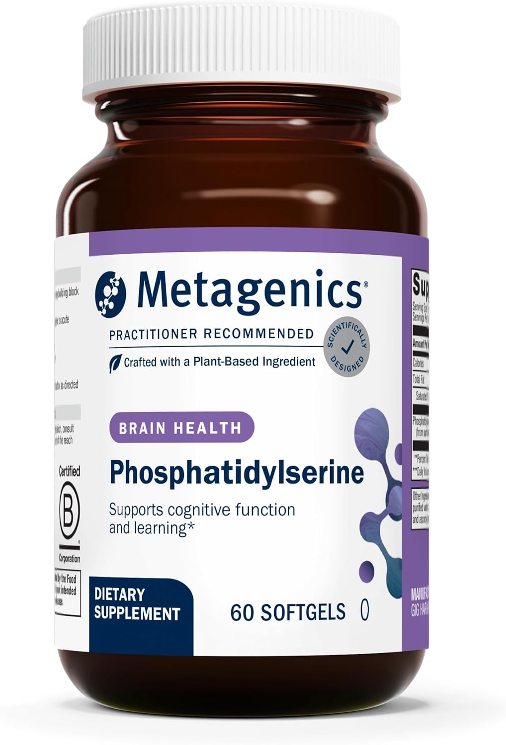 Metagenics Phosphatidylserine Softgels - Brain Support Supplement for Focus & Learning - Non-GMO & Gluten-Free - 60 Count