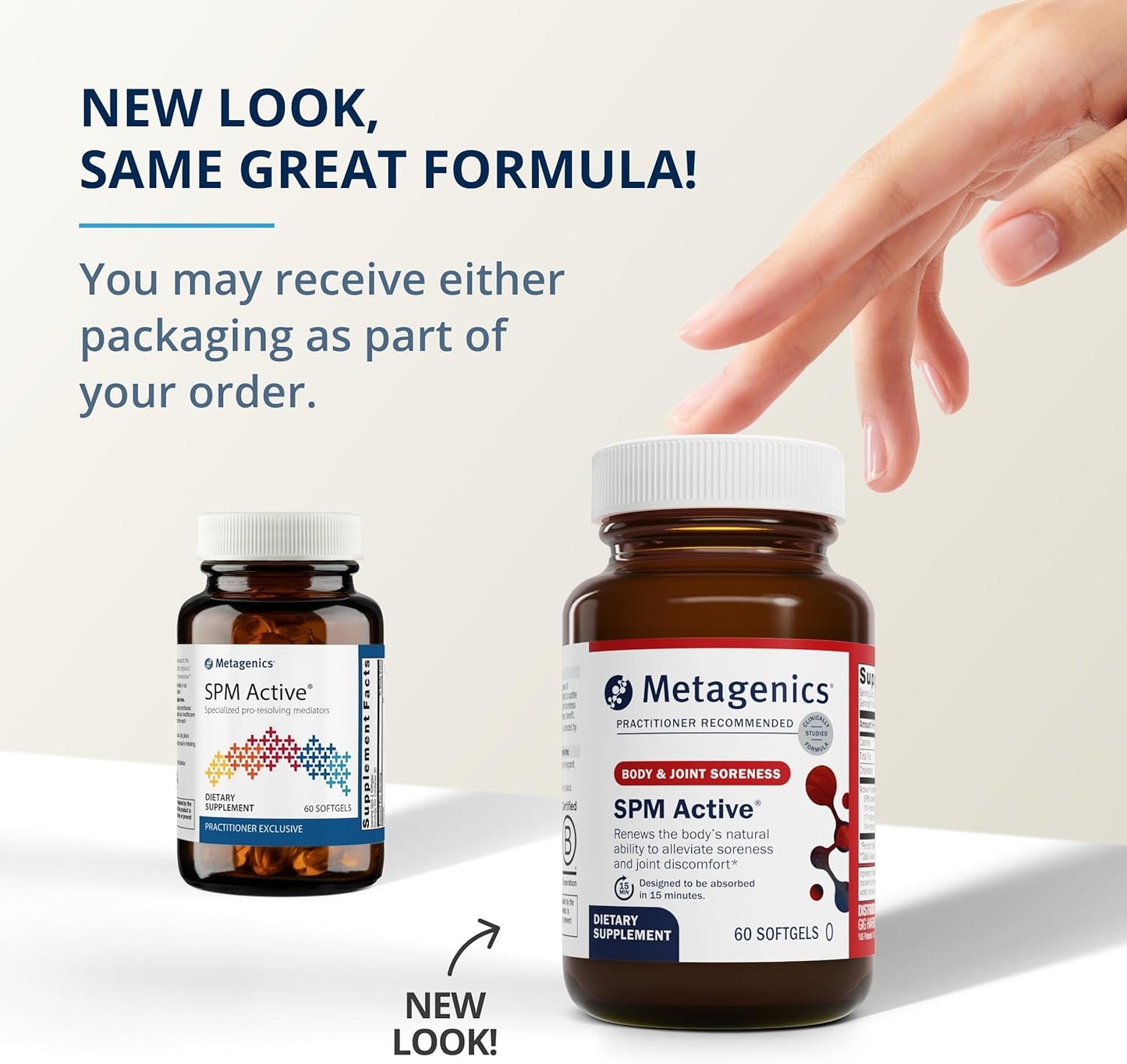 Metagenics Relief Duo: Magnesium Glycinate Tablets & SPM Active Softgels - Nervous System & Joint Support