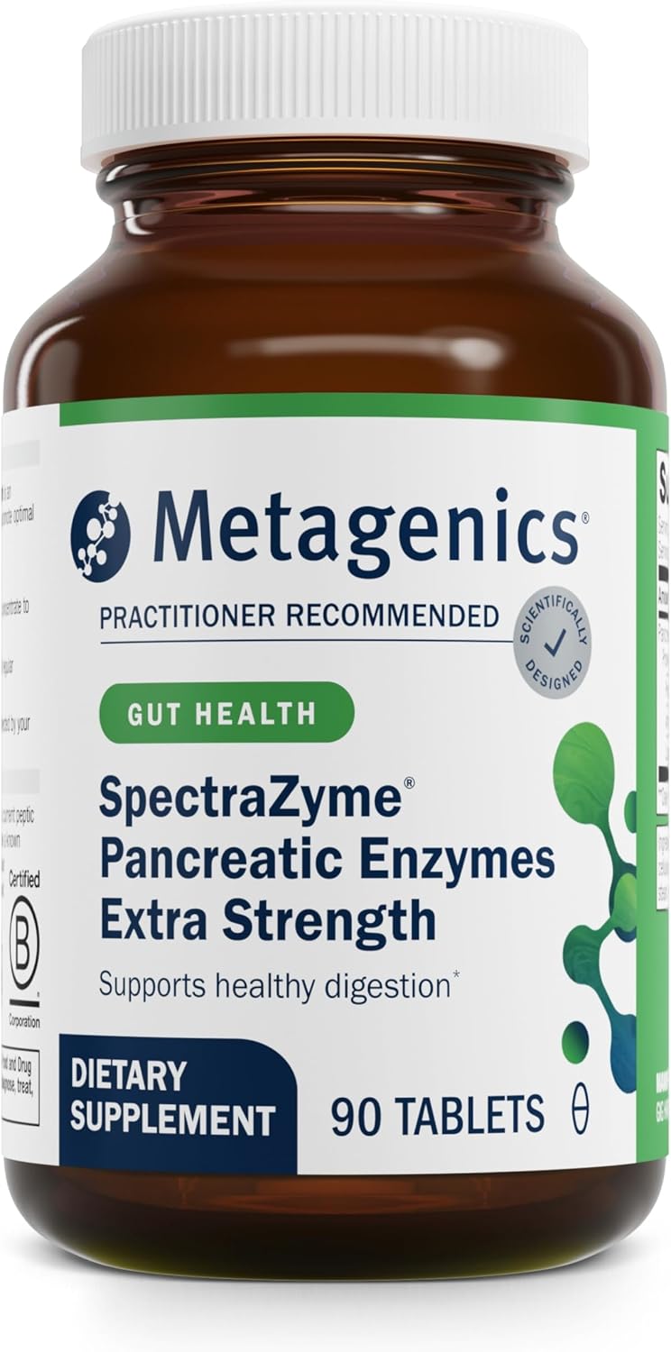 Metagenics SpectraZyme Pancreatic Enzymes Extra Strength - Supports Digestion with Bioactive Pancreatic Enzymes - 90 Servings