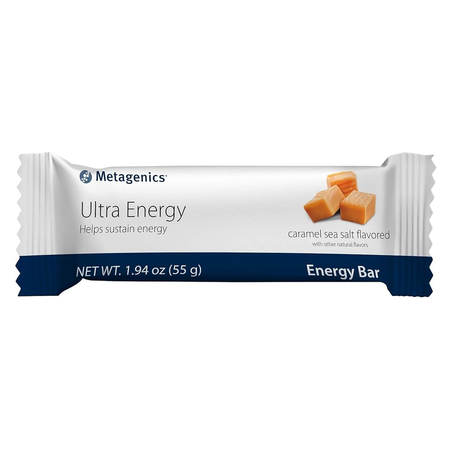 Metagenics Ultra Energy Bars: Protein-Rich Bars with Iron, Inulin Fiber, Potassium, and Calcium for Sustained Energy - Caramel Sea Salt Flavor - 12 Bars