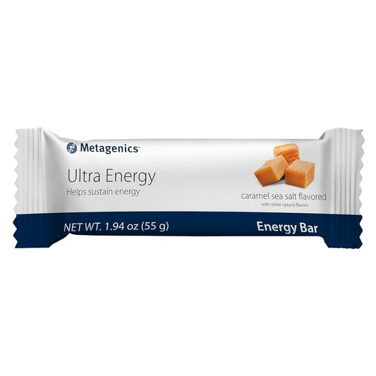 Metagenics Ultra Energy Bars: Protein-Rich Bars with Iron, Inulin Fiber, Potassium, and Calcium for Sustained Energy - Caramel Sea Salt Flavor - 12 Bars