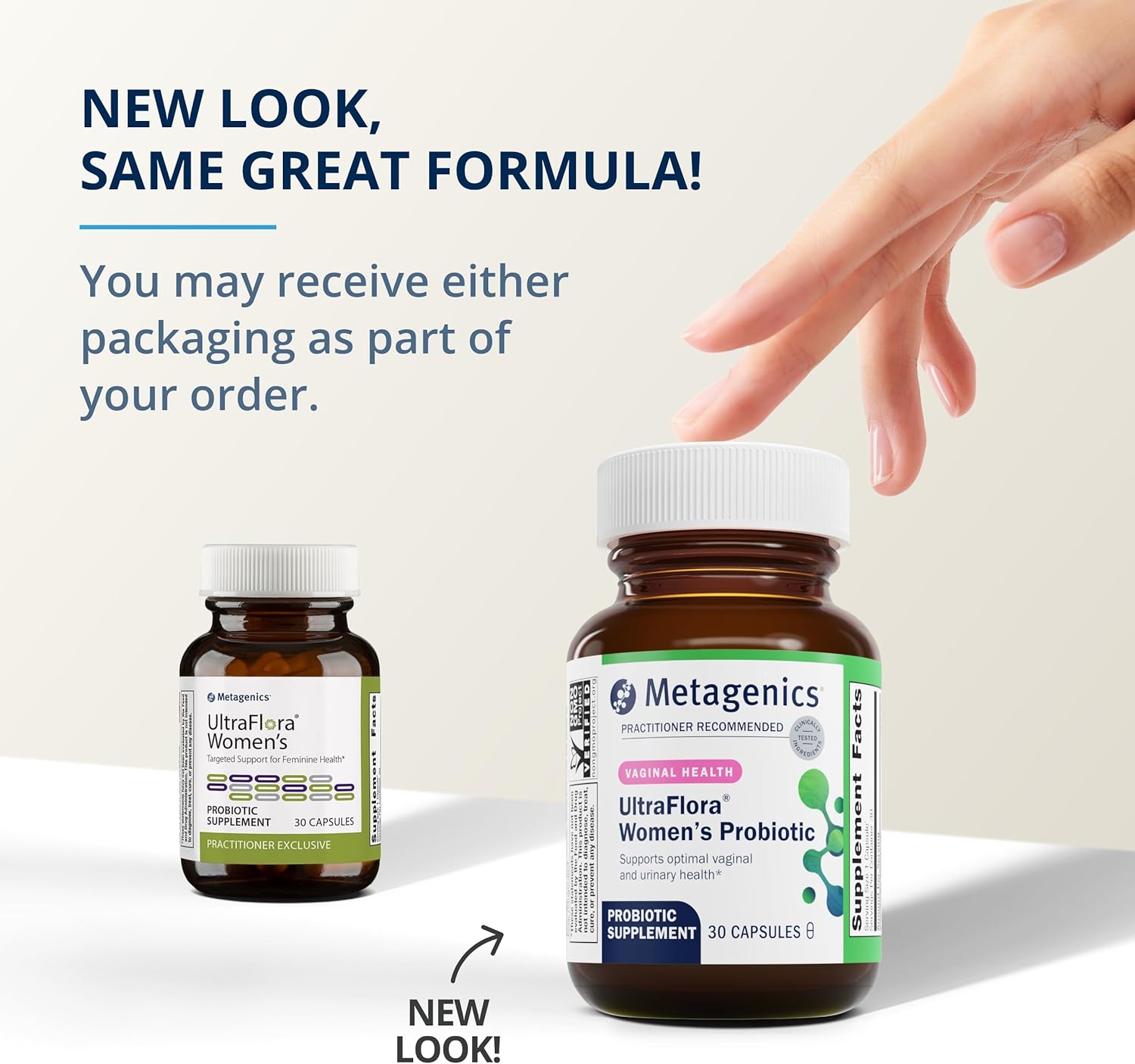 Metagenics UltraFlora Women's & Estrovera Bundle - 30 Count Vaginal Health Probiotics & Menopause Relief Tablets