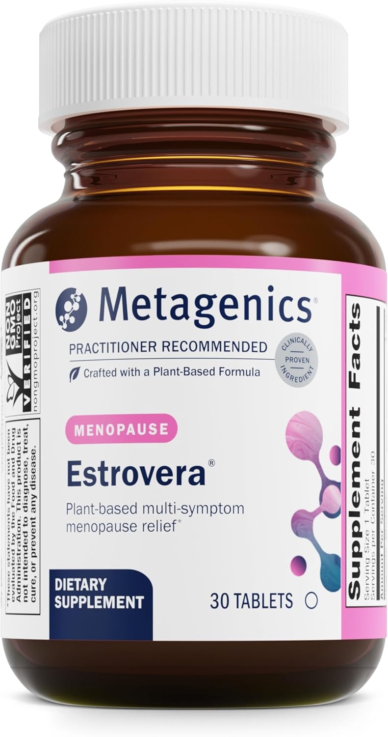 Metagenics UltraFlora Women's & Estrovera Bundle - 30 Count Vaginal Health Probiotics & Menopause Relief Tablets