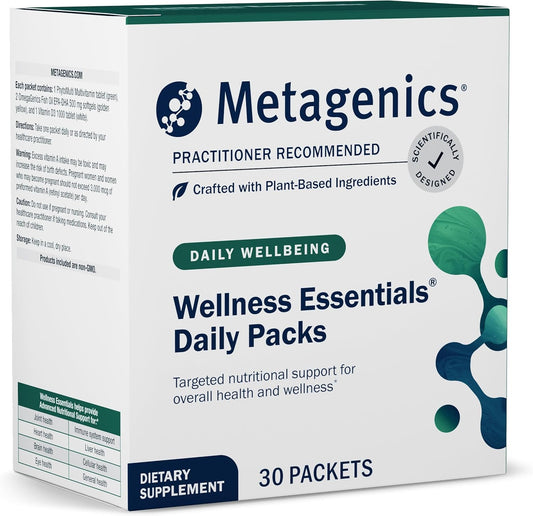 Metagenics Wellness Essentials Daily Packs - Heart Health Support - 30 Daily Multivitamin Packets - Vitamin A, C, D, E - Omega-3 Fatty Acids - Non-GMO & Gluten Free
