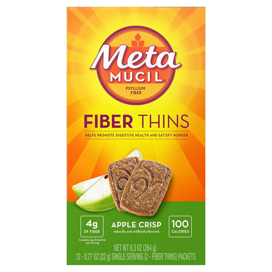 Metamucil Apple Crisp Fiber Wafers - 24 Count Each (Pack of 8)