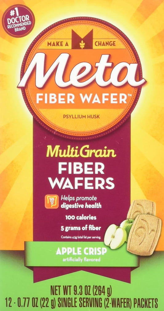 Metamucil Fiber Wafers Apple Crisp - 24 Each, Pack of 6 - Digestive Health and Fiber Supplement