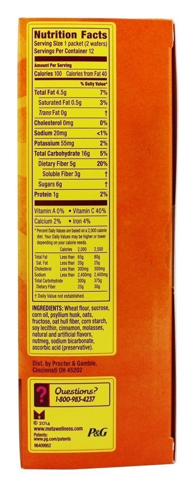 Metamucil Fiber Wafers Cinnamon - 12 Count - Digestive Health Support