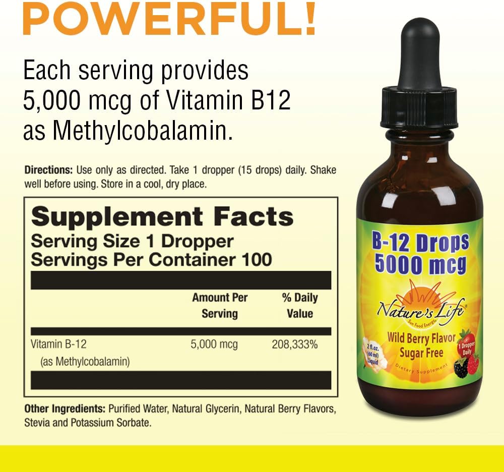Methlycobalamin B-12 Drops 4 oz - Natural Life Supplement