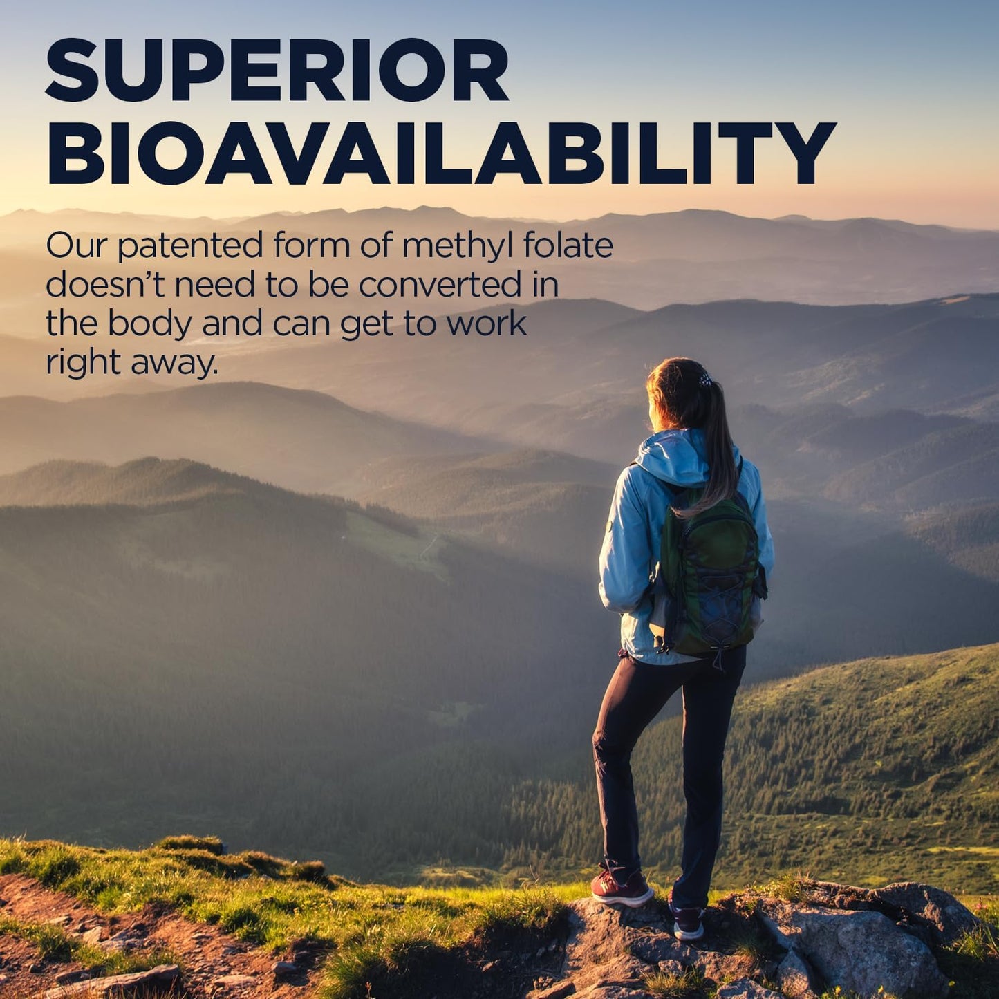 Methyl Folate 400 mcg DFE Supplement for Heart Health, Prenatal Support - 90 Tablets, 5-MTHF Active Form Vitamin B9, Fast Dissolving, 60-Day Guarantee