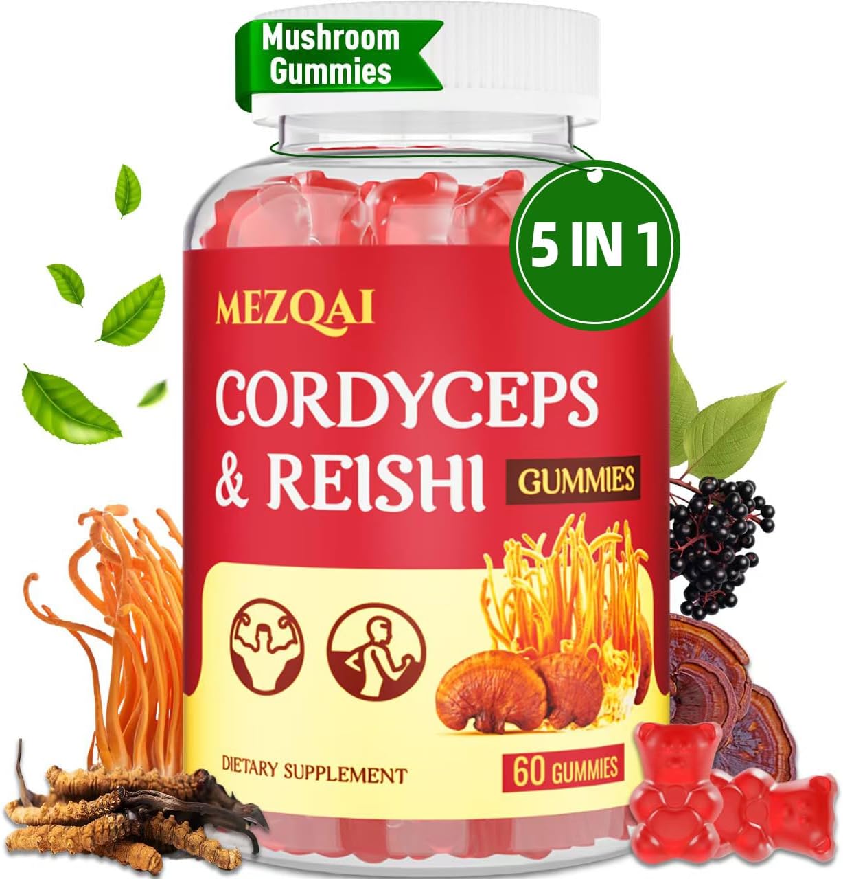 Mezqai Mushroom Gummies - Large Pack of 720 Gummies for Immune Support and Wellness