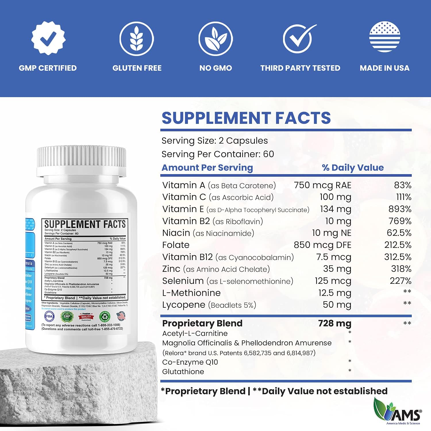 MFS Plus Fertility Supplements for Men - 120 Capsules, Boost Sperm Count and Motility, Natural Preconception Vitamins with Zinc and CoQ10