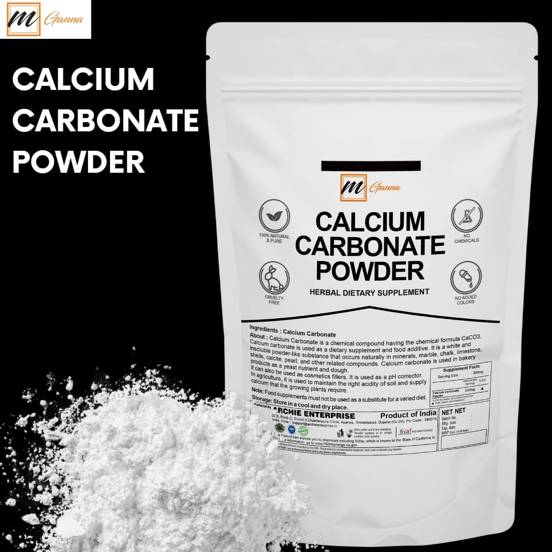 mGanna Pure Calcium Carbonate Dietary Supplement 227g - 100% Natural Source of Calcium